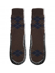 Adults 1 or 2-PK Knitted Slipper Socks with NON-Slip Skids
