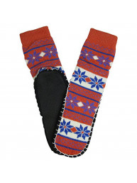 J.Ann Women's Jacquard Knitted Slipper Sock, Bottom Size 23-24cm