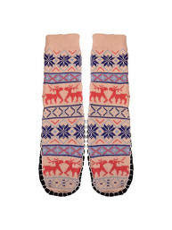 Women's Jacquard Knitted Slipper Sock-Bottom 23-24cm