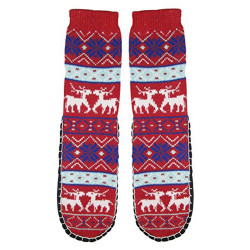 Women's Jacquard Knitted Slipper Sock-Bottom 23-24cm