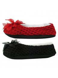 J.ANN Women's 1-3-Pack Cozy Slipper Sock, w. Non Slip Bottom (Many Colors)