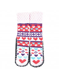 "Bearfoot" Little Girls Knitted Home Slipper Socks With NON Slip Bottom (Size:Small)