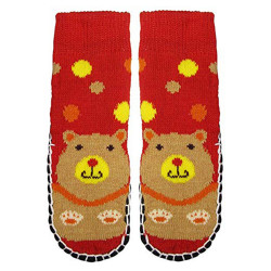 "Bearfoot" Little Girls Knitted Home Slipper Socks With NON Slip Bottom