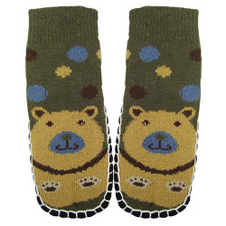 "Bearfoot" Toddlers/Little Boy's Jacquard Knitted Home Slipper Socks,NON Slip.