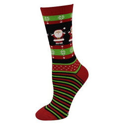 HIBALY Holiday Christmas Socks for Men, Women and Kids (All members) (Lady's 9-11, Red- Mrs Santa Claus)