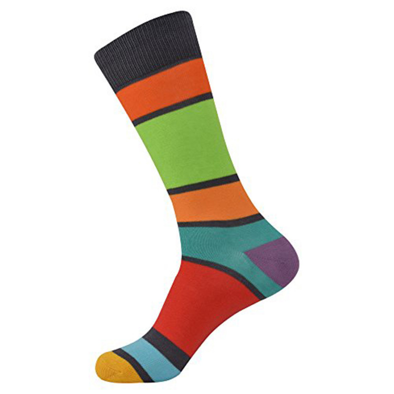 Brave Mens Colorful Designer Crazy Funky Striped Dress Socks (One Size)