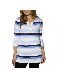 Leo & Nicole Ladies' Stripe Tunic, Lightweight, V-neck Line, Tunic Style