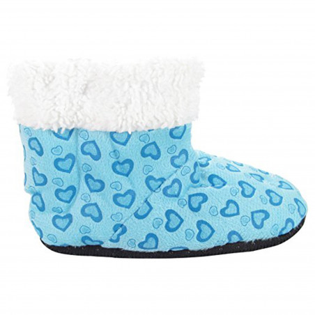 J.Ann Toddlers/Little Girls (2T-4T) Fleece Sherpa Printed Slipper Booties, Non Slip