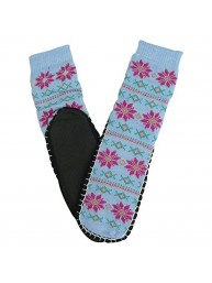 J.Ann Women's 1-Pack Knitted Non Slipper Socks with NON-SLIP BOTTOMS.