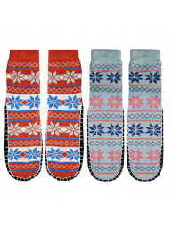 J.Ann Women's 1-Pack Knitted Non Slipper Sockss with NON-SLIP BOTTOMS.