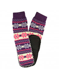 J.Ann Women's 1-Pack Knitted Non Slipper Sockss with NON-SLIP BOTTOMS.