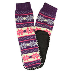J.Ann Women's 1-Pack Knitted Non Slipper Sockss with NON-SLIP BOTTOMS.