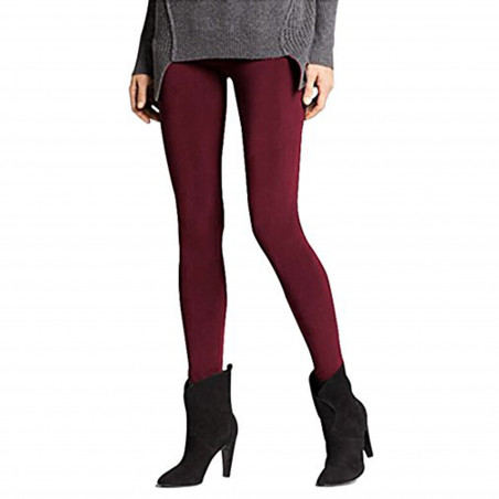 J.Ann-Mopas Ladies Winter Fleece Lined Leggings, Burgandy Combos