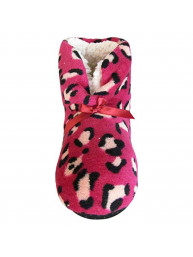 J.Ann-Womens Cozy Leopard Printed Slipper Sock Booties, NonSlip, Foot size: 24-25cm (Many Colors)