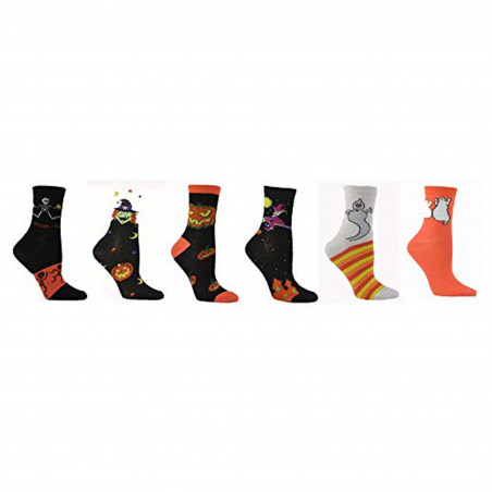 Women's Halloween Crew Socks, Sock Size 9-11 (Many Combos)