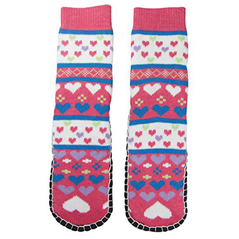 J.Ann Ladies Jacquard Knitted Slipper Sock, Hearts Designs,Bottom Size:23-24 cm