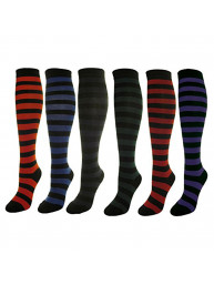 Women's 1Pk or 6 Pk Cotton Referee/Soccer Knee High Socks, Size:9-11