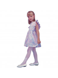 Girl's 1Pc/Pk With Flock Printed White Tights