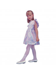 Girl's 1Pc/Pk With Flock Printed White Tights