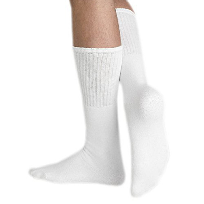 Men's 3-Pack OR 4-Pack Long Tube Socks (10-13, White)