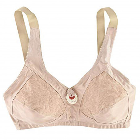 Women's Comfort Non Padded Wirefree Support Full Figure Bra (Beige)