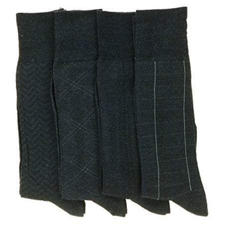 Men's Dress Socks, 4 Pair (Charcoal (08)