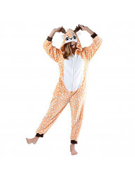 Animal Adult Jumpsuit Pajama Costume Non-Footed with Pockets