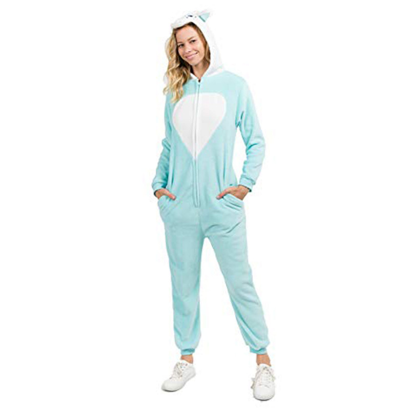 Animal Adult Jumpsuit Pajama Costume Non-Footed with Pockets
