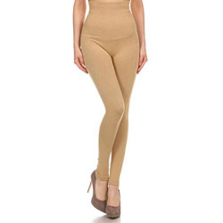 Women's Empire Waist Tummy Compression Control Top Leggings, French Terry (One Size) Lining