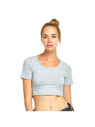 Women's Fitted Cotton Crop Top T-Shirt