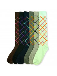 Women's Fancy Design Multi Color Knee High Socks (6 pairs/9-11)