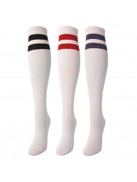 JAnn Women 3-Pack Cotton Referee/Soccer Knee High Socks