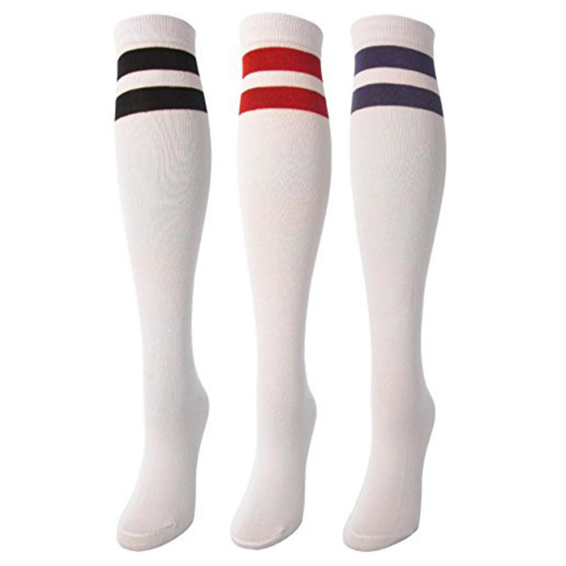 JAnn Women 3-Pack Cotton Referee/Soccer Knee High Socks