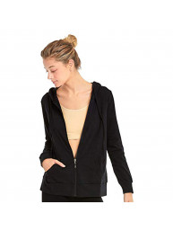 Sofra Women's Thin Cotton Zip Up Hoodie Jacket