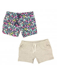Carter's Girls Two-Piece Shorts (Grey/Strawberry)