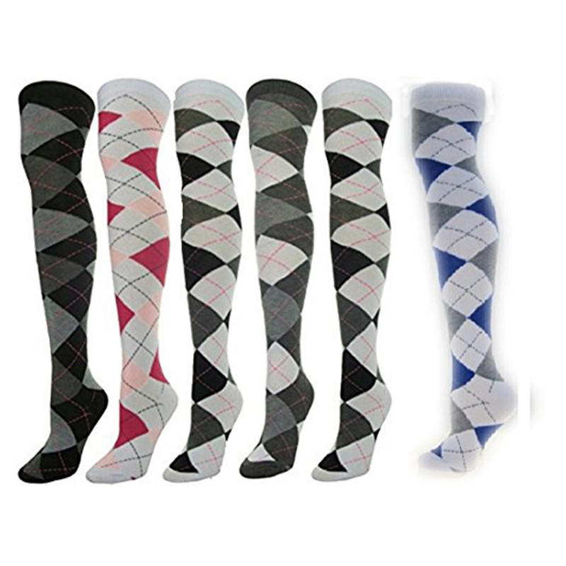 Women's 1 Or 6-Pair/Pack Over Knee High Socks, Assorted Colors,Sock Size 9-11