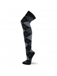 J.Ann 3-Pair or 1-Pair Ladies Over-Knee-High Socks, Argyle Designs, Sock Size 9-11