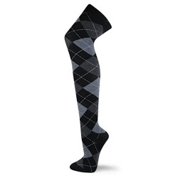 J.Ann 3-Pair or 1-Pair Ladies Over-Knee-High Socks, Argyle Designs, Sock Size 9-11