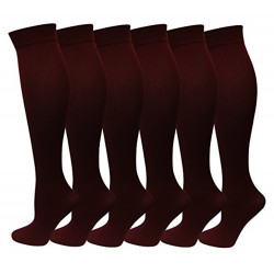 6 Pairs Pack Women Opaque Stretchy Spandex Knee High Trouser
