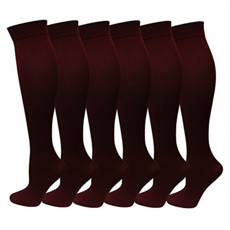 6 Pairs Pack Women Opaque Stretchy Spandex Knee High Trouser