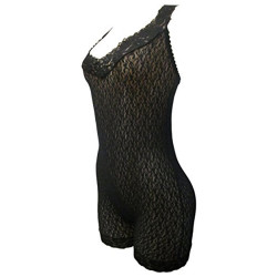 J. Ann Women's 2pc Set Sexy Lace Bodysuit Black