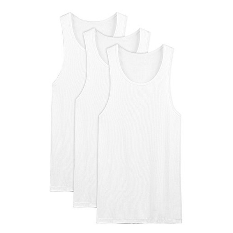 Men's 100% Cotton Multipack Classic Rib Tank Top A-Shirts 3 Packs