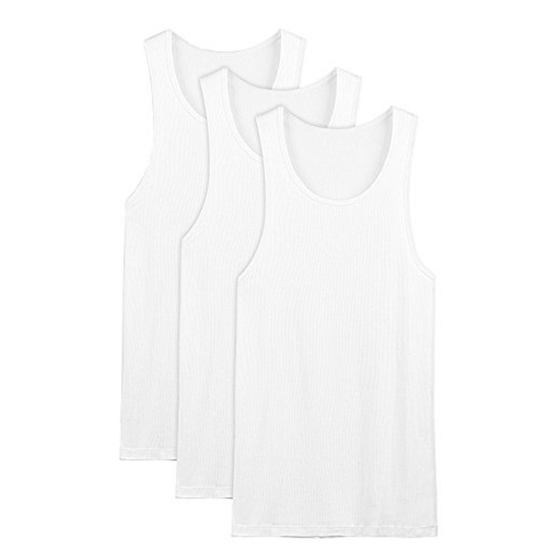 Men's 100% Cotton Multipack Classic Rib Tank Top A-Shirts 3 Packs