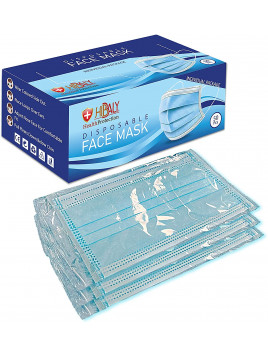 Hibaly |  50 PCs/Box Sanitized Individually Packaged 3-ply Disposable Face Masks
