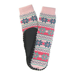 J.Ann Women's Jacquard Knitted Slipper Sock, Bottom Size 23-24cm