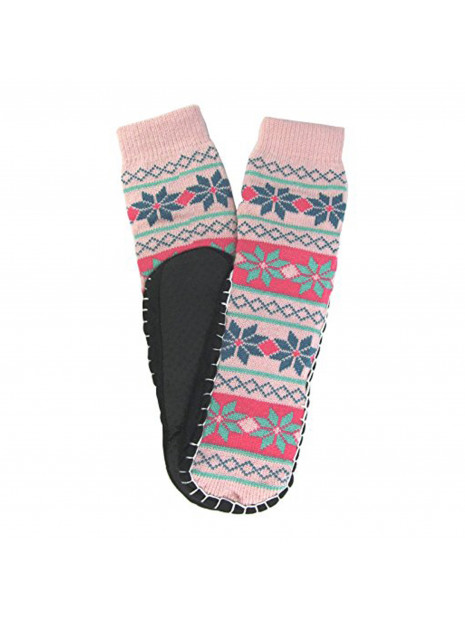 J.Ann Women's Jacquard Knitted Slipper Sock, Bottom Size 23-24cm