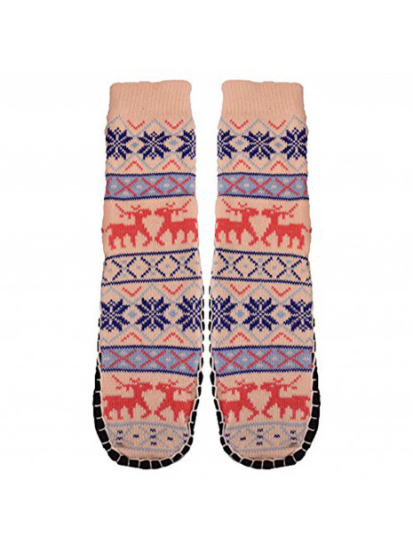 Women's Jacquard Knitted Slipper Sock-Bottom 23-24cm