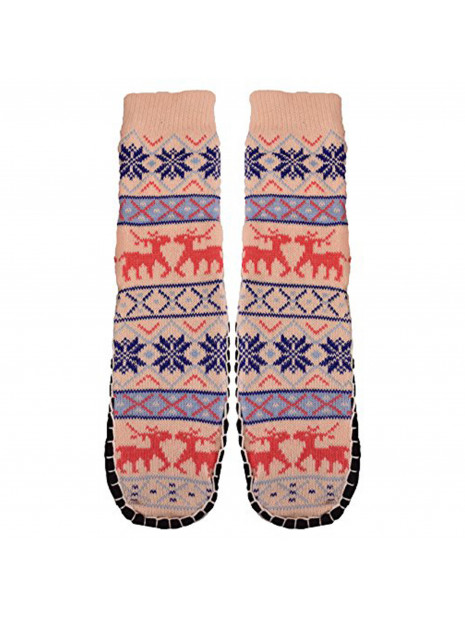 Women's Jacquard Knitted Slipper Sock-Bottom 23-24cm