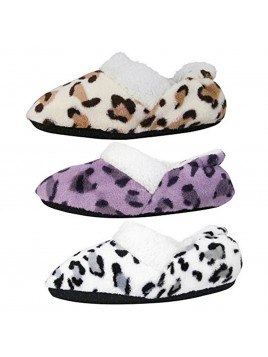 J.Ann-Womens 3-Pair/Pack Cozy Slipper Sock, Bottom Sewed with No-slip Spot Printed, Size 24-25cm.