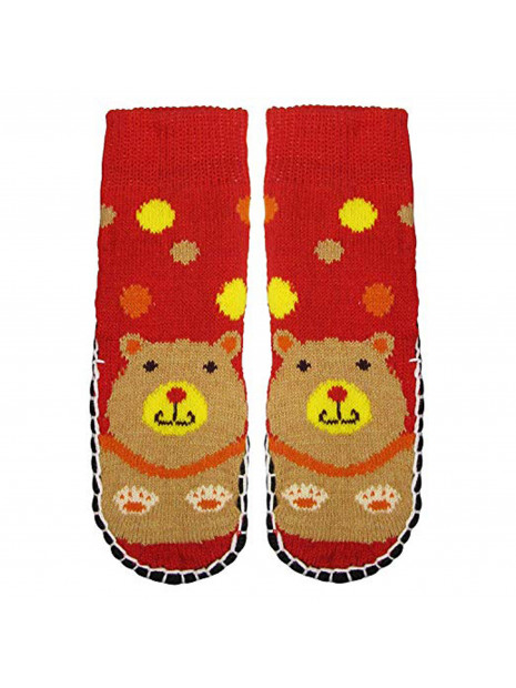 "Bearfoot" Little Girls Knitted Home Slipper Socks With NON Slip Bottom